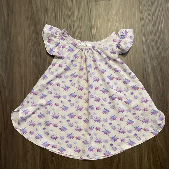 Dot Dot Smile Toddler Girls Floral Patterned Dress with Ruffled Sleeves - 18/24M - Picture 3 of 4